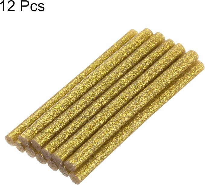 uxcell Mini Hot Glue Sticks for Glue Gun 11mm x 200mm Glitter Gold 12pcs - Image 3