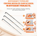 Needle Felting Kit with 8-Needle Tool & 3 Single-Needle Handles | 30 Barbed - Image 6