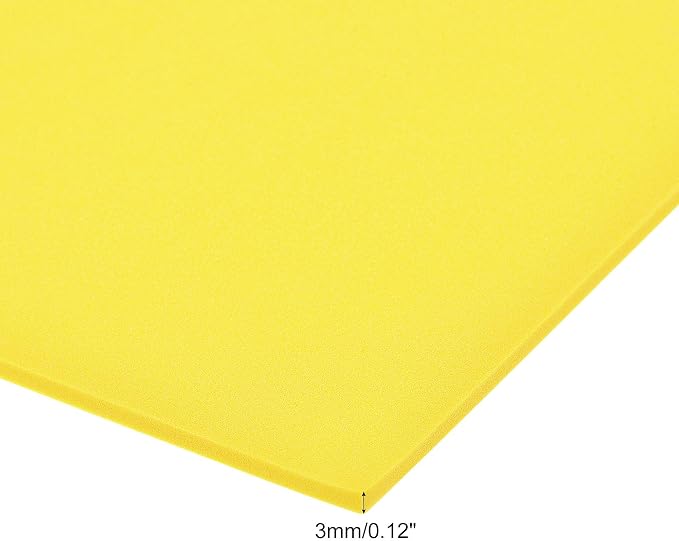 uxcell Yellow EVA Foam Sheets 10 x 10 Inch 3mm Thickness - Image 3