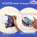 HTVSTD Space HTV Heat Transfer Vinyl 6 Sheets 12×10in Iron on Vinyl | Dark - Image 3