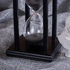 BELLAWARE Hourglass Timer with Black Sand, 15 Minute Wooden Sand Timer | - Image 5