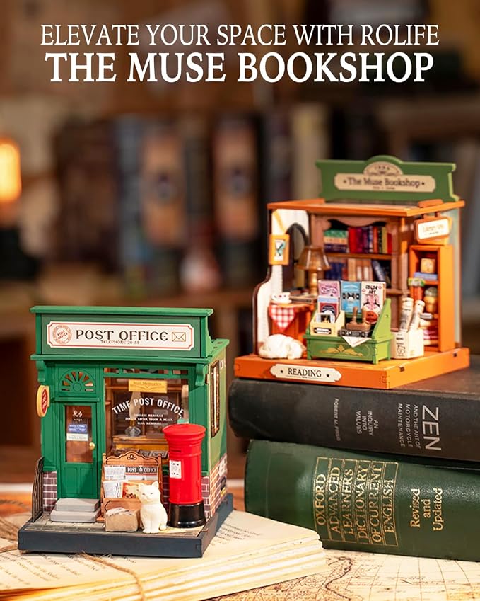 Rolife DIY Mini Building House Miniature Kit-The Muse Bookshop, Miniature - Image 4