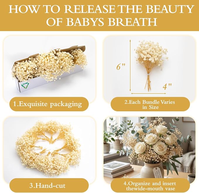 6500+ Mini Dried Baby's Breath Flowers, Wedding Wreath, Card Making, Home Decor - Image 6