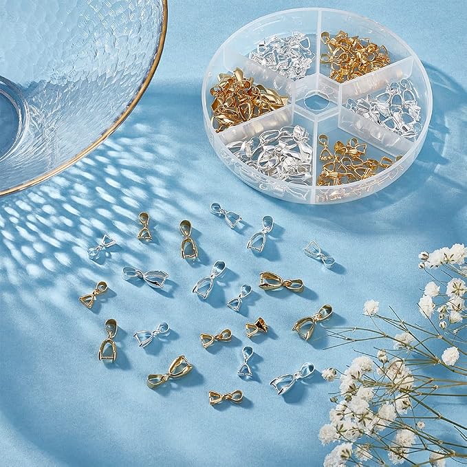 PH PandaHall Pinch Clip, 120 Pieces 6 Styles Pinch Clip Bail Clasp Dangle Charm - Image 2