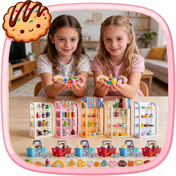 164pcs Miniature Supermarket Shelves Furniture Model 4 Layers Shelf Display - Image 9