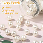 Pearl Beads for Craft, Anezus 200pcs Ivory Faux Fake Pearls, 12 MM Sew on Pearl - Image 5