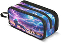 Custom Wolf Howling Moon Lightning Pencil Case Box Boys Girls Personalized Name by BOENLE-WELCOMEYOURCOMING