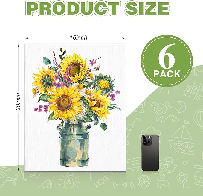 ESRICH Canvas for Painting 16x20 Inch, 6 Pack Canvas Boards for Painting Cotton - Image 2