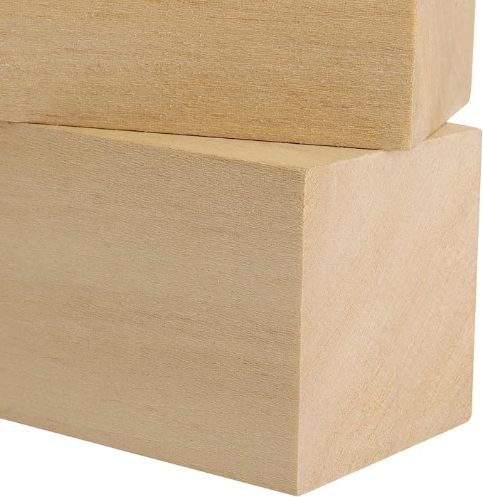 MUKCHAP 12pcs 6 x 2 x 2 Inch Basswood Carving Blocks, Unfinished Wood Block - Image 3