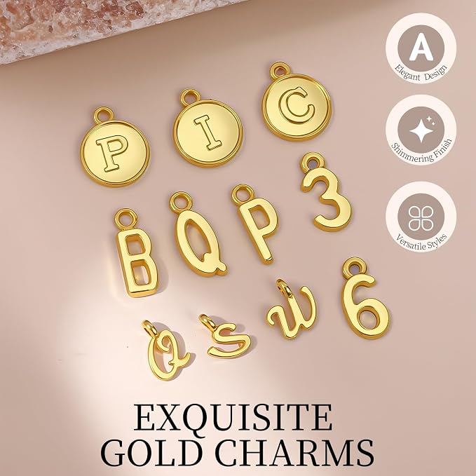 LEOBRO Letter Charms, Bracelet Necklace Charm & Jump Rings, Jewelry Making - Image 5