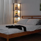 FENLO Corner Floor Lamp with Shelves, Dimmable LED Corner Shelf with Lights - Image 9