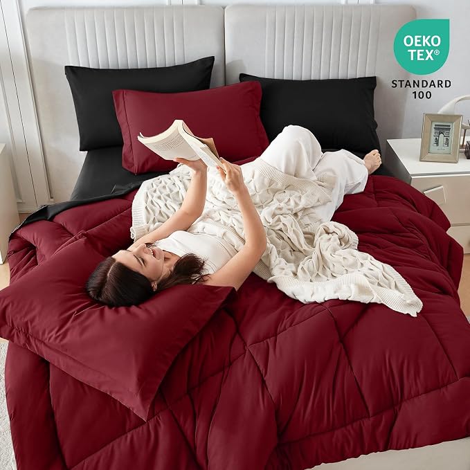 Sasttie Oversized King Comforter Set, 7 Pieces Reversible Bed in a Bag - Image 5
