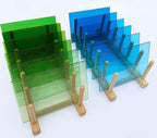 LITMIND 12 Sheets Smooth Transparent Stained Glass Sheets Blue & Green Gradient - Image 5
