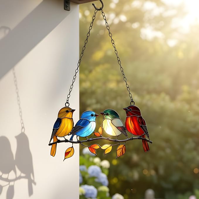 Colorful Songbirds Acrylic Suncatcher - Image 3