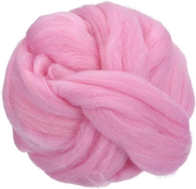 uxcell Needle Felting Wool, 8.5 Oz Nature Fibre Wool Yarn Roving by uxcell
