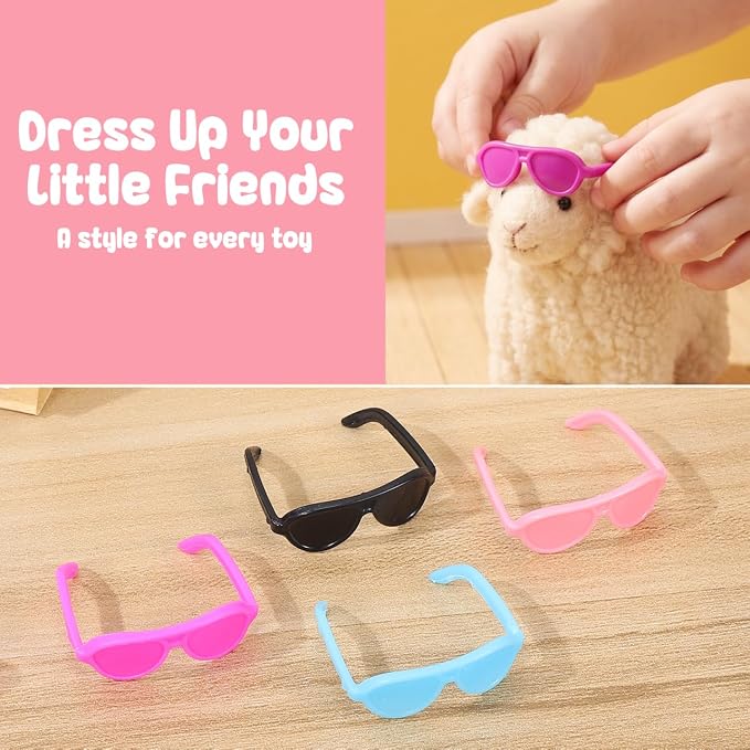 TOYANDONA 60pcs Doll Sunglasses, 4 Colors Glasses Doll Eyeglasses Miniature - Image 4