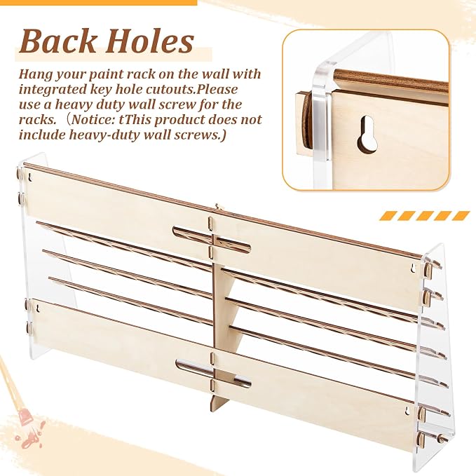 Colingmill Wooden Paint Organizer Storage Rack, 108 Holes Miniature Model Paint - Image 4