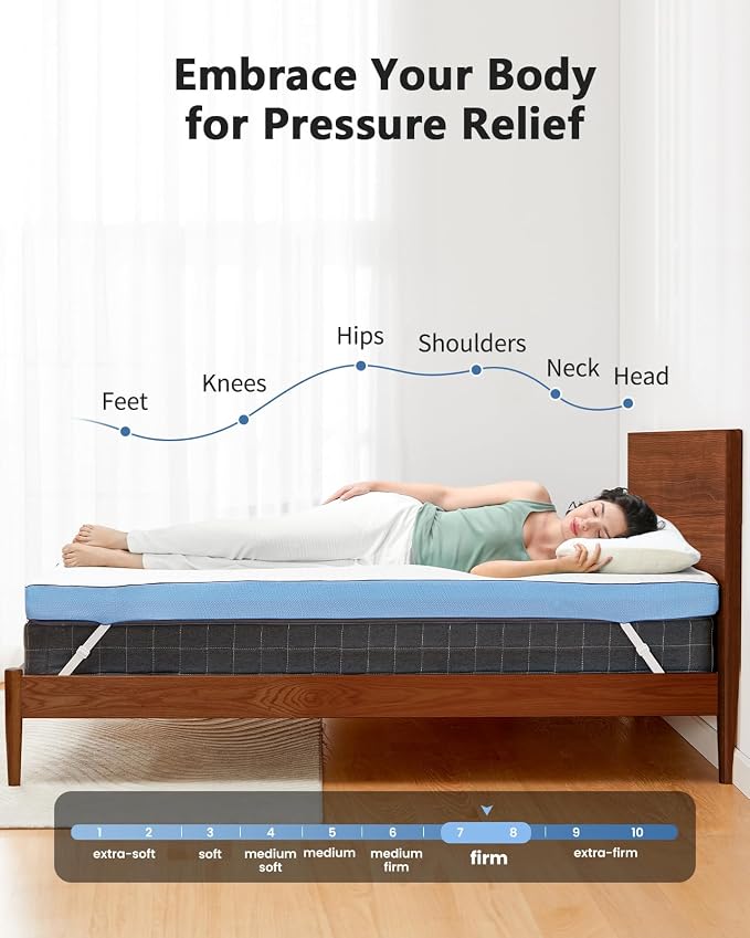 PERLECARE 3 Inch Firm Mattress Topper Twin XL, Cooling Gel-Infused & Bamboo - Image 3