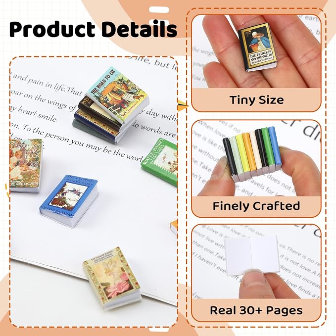 Mini Fairy Books 24pcs 1:12 Scale Miniature Books Dollhouse Books | Includes 24 - Image 3
