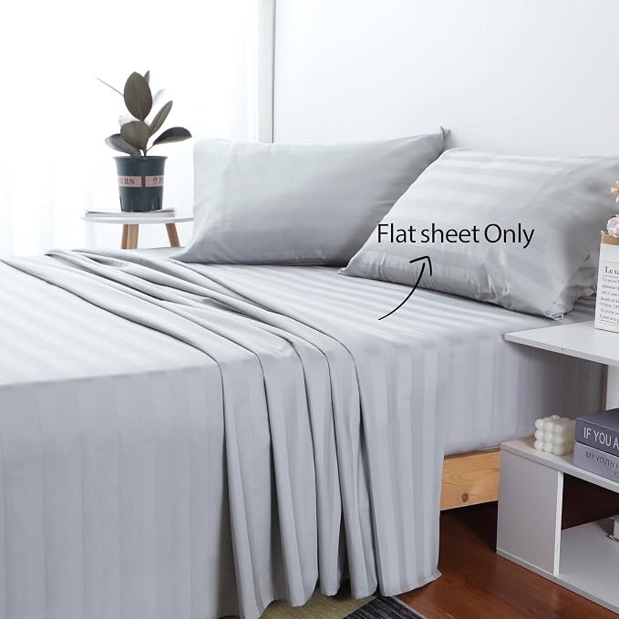 Cotton Full Flat Sheet Only, 600 Thread Count 100% Egyptian Cotton Top Sheet - Image 2
