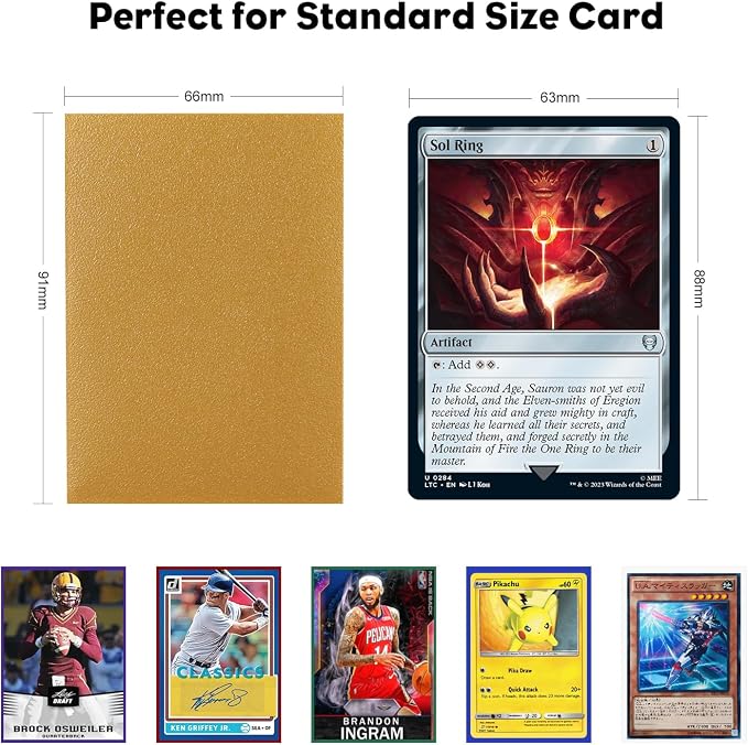 Gold MTG Card Sleeves 300CT, Matte Textured Back Card Sleeve Deck Card - Image 3