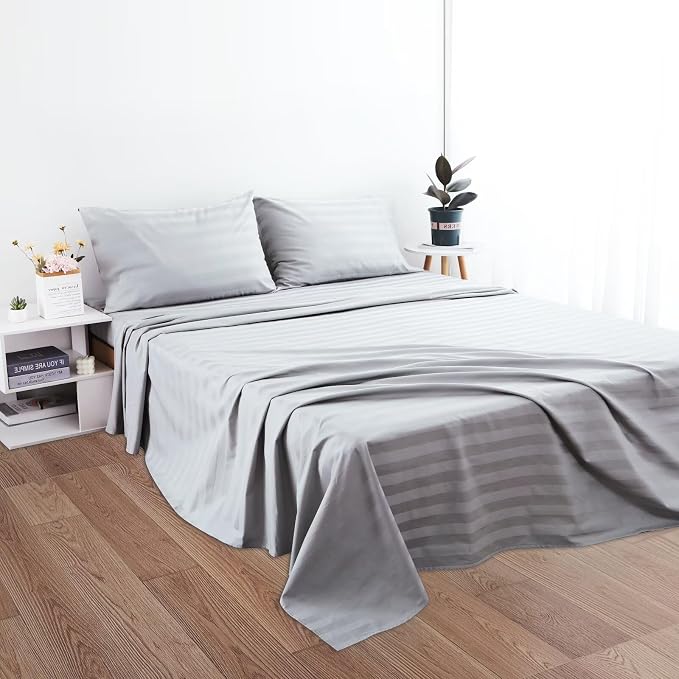 2-Pack Cotton Twin Flat Sheet Only, 600 Thread Count 100% Egyptian Cotton Top - Image 5