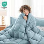 MUXHOMO 7 Pieces King Comforter Set, Reversible Bed in a Bag King Size - Image 2