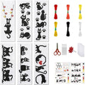 FREEBLOSS 6 Set Cross Stitch Bookmark Kit Stamped Cross Stitch Kit Black Cat by FreeandCreativeCraftsArt