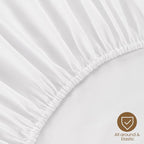 ROSE&RISY White Twin Fitted Sheet, Soft and Breathable - Image 6