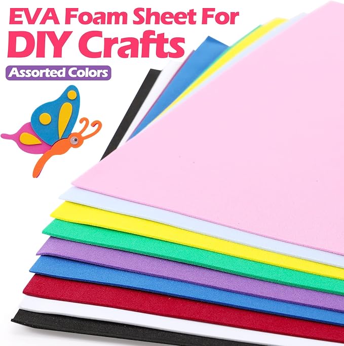 Ctosree 400 Pcs Pack Foam Sheets Crafts 8.5 x 5.5 Inch EVA Foam Paper Assorted - Image 3