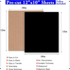 XSEINO HTV Black Heat Transfer Vinyl Sheets:13Pack 12" x 10" Black Iron on Vinyl - Image 2