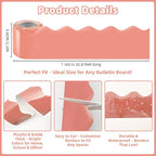 6 Rolls 196.8 Ft Pastel Bulletin Board Borders – Scalloped Classroom Summer - Image 4