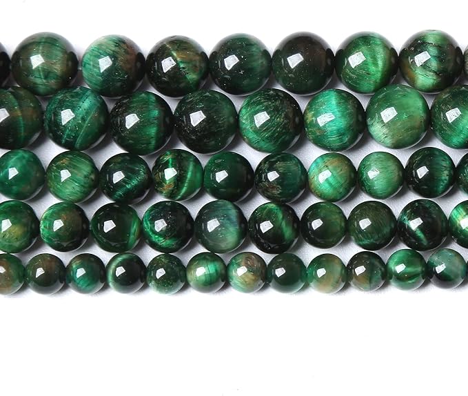 Natural Green Tiger Eye Stone Beads Round Loose Beads Energy Gemstone Healing by NaturalStoneBeads