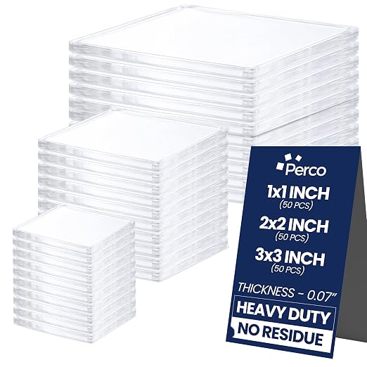 Perco Double Sided Tape Squares, 95 Pre-Cut Mounting Squares – 50 1"x1" by Perco