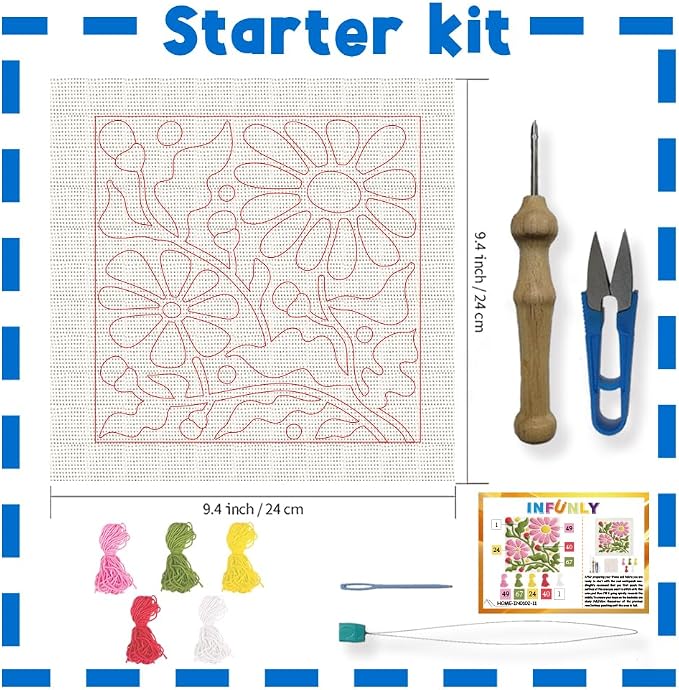INFUNLY Bohemian Flower Punch Needle Kit - Image 2