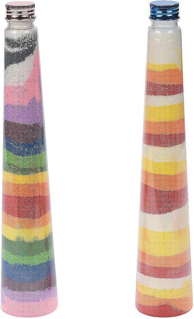 Triangular Cone Sand Art Bottles by FunExpress