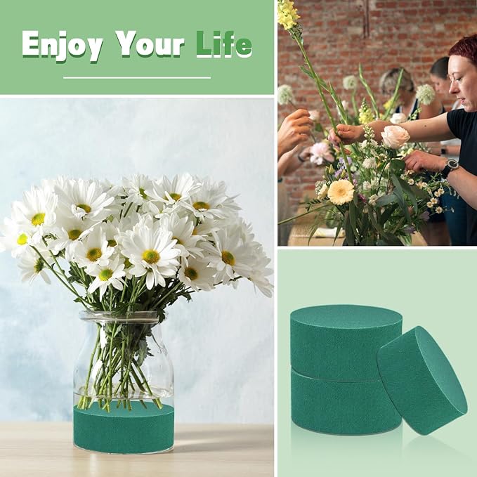Large Floral Foam Round 6'' SUPKING Flower Foam 4Pcs Florist Foam Blocks Wet - Image 4