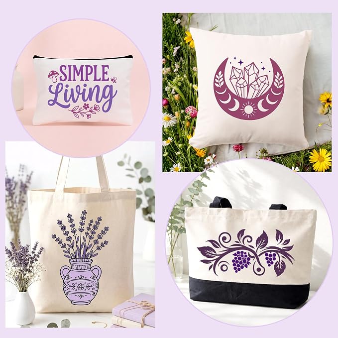 Tintnut Purple Heat Transfer Vinyl, 18 Sheets 12"x10" Iron on Vinyl | Purple - Image 5