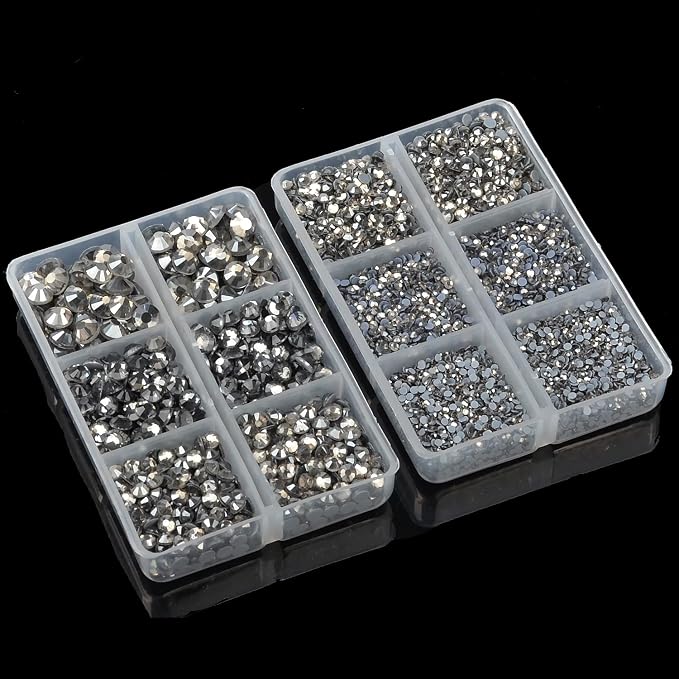 10000Pcs 2-Boxes Mixed Size Hot Fix Round Crystals Gems Glass Stones Hotfix - Image 5