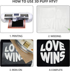 guangyintong Puff Heat Transfer Vinyl HTV Rolls, 3D Puff HTV Vinyl - Image 5