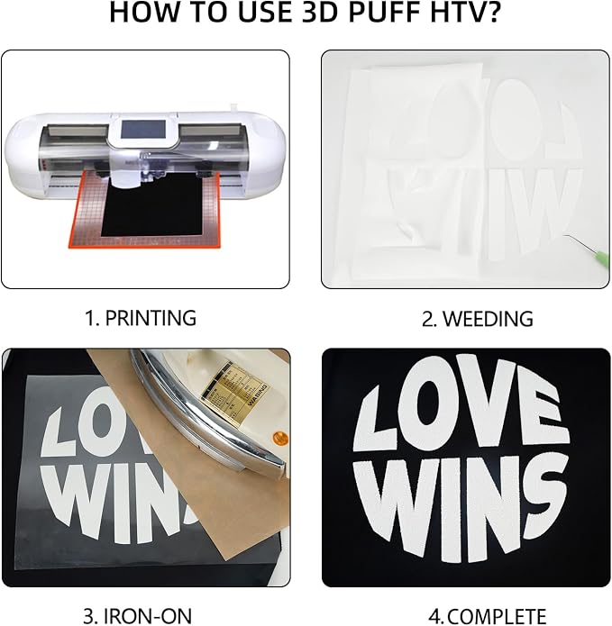 guangyintong Puff Heat Transfer Vinyl HTV Rolls, 3D Puff HTV Vinyl - Image 5