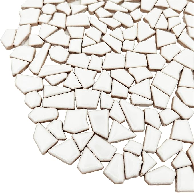 200g Ceramic Mosaic Tiles for Crafts, Irregular Stained Ceramic 0.2"x0.8" by Esweny