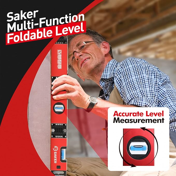 Saker Multi-function Foldable Level, 28-Inch Level Tool, Gift - Image 4