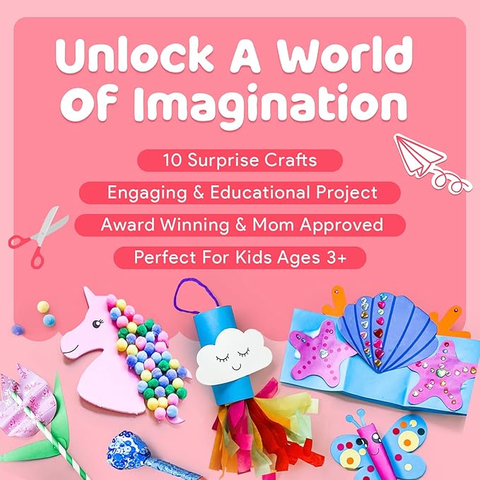Mumaloo Kids Craft Kit – 10 Unicorn & Mermaid Art Projects | No Mess · All - Image 2