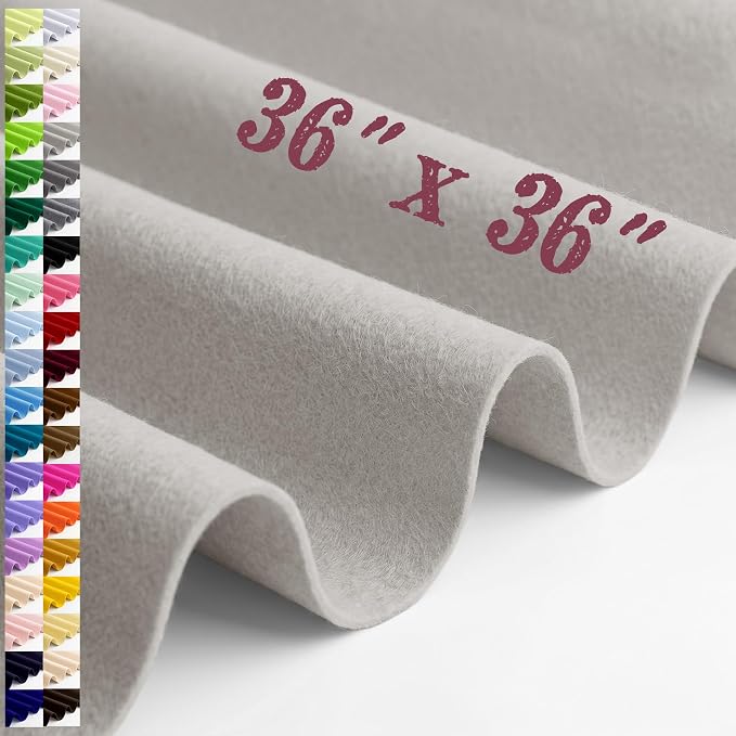 Large Felt Fabric Sheet 36 x 36 Inch, 1.6mm Thick | Soft nonwoven felt by MIGLORIA