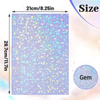 60 Sheets Holographic Laminate Sheets Clear Glitter A4 Size Vinyl Sticker Paper - Image 2