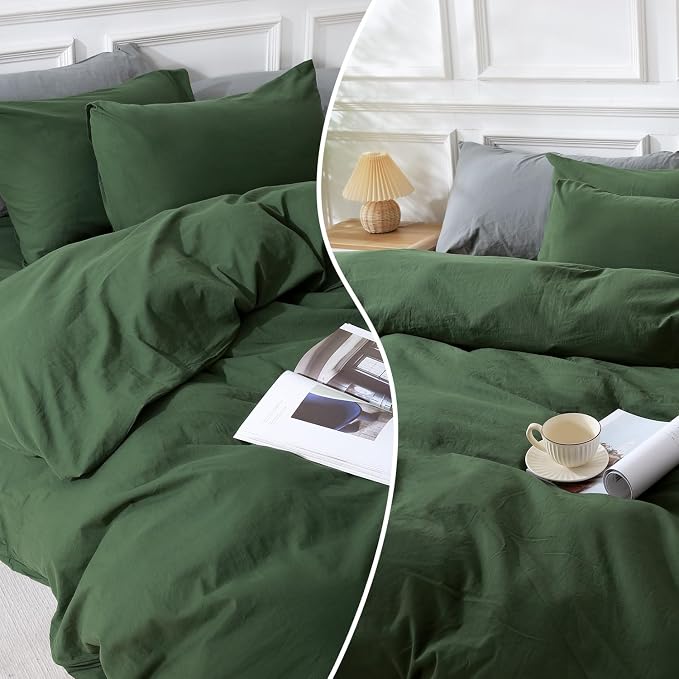 NEXHOME PRO Duvet Cover Set California King Linen Look Textured Organic Natural - Image 9