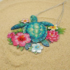 Sea Turtle Gifts for Women, Acrylic Faux Stained Glass Ornament, Floral Turtle - Image 8