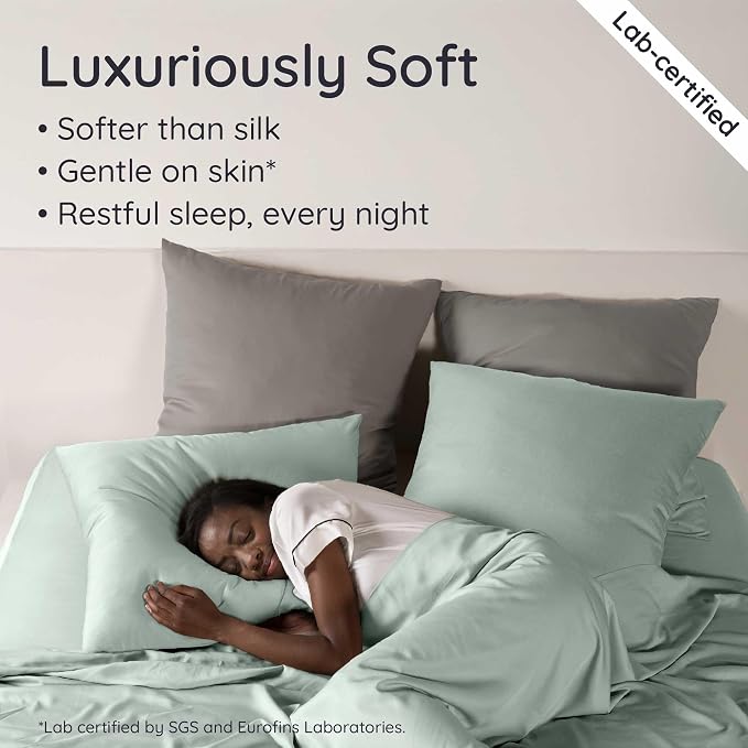 Bambaw 100% Viscose Derived from Bamboo Sheets Full Size Set – 4pcs Cooling - Image 4