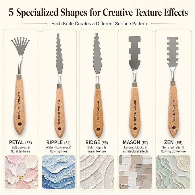 Palette Knife Set with Canvas Roll Bag & Gift Box, Painting Knives | Gift-ready - Image 6